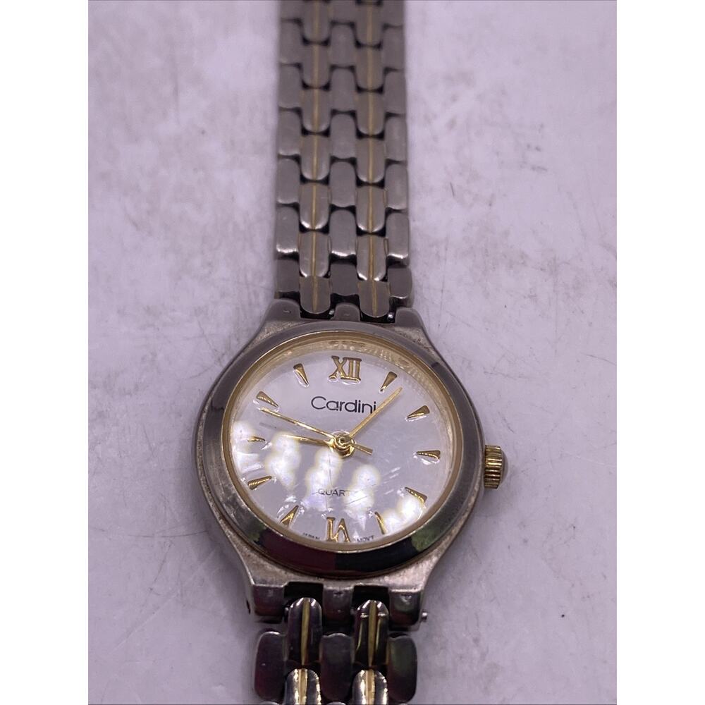 Cardini Womens Silver Tone Quartz Watch Works New Battery